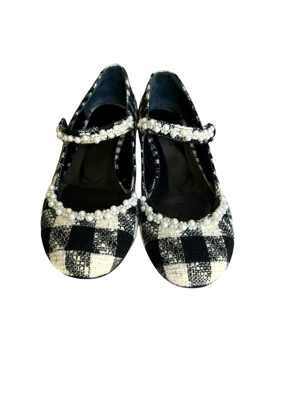 Simone Rocha Mary Jane Tweed Pearl Flats - Picture 5 of 15
